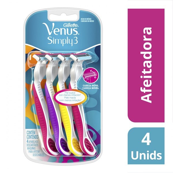 Gillette Máquina Para Afeitar Descartable Venus Simply3 (4 Unidades) alt