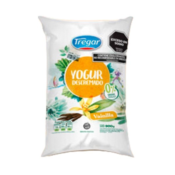 Yogur Descremado Bebible Tregar De Vainilla 900 G.
