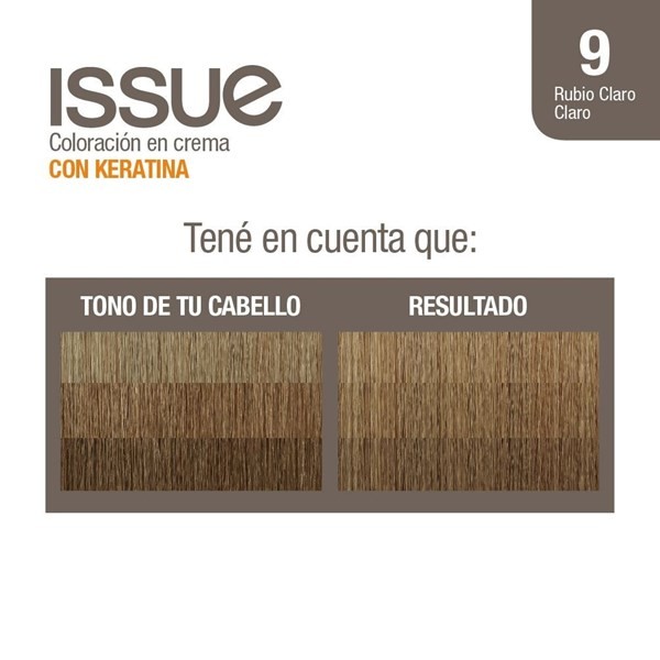 Issue Tintura Kit Reparación Keratina N°9 Rubio Claro Claro #1