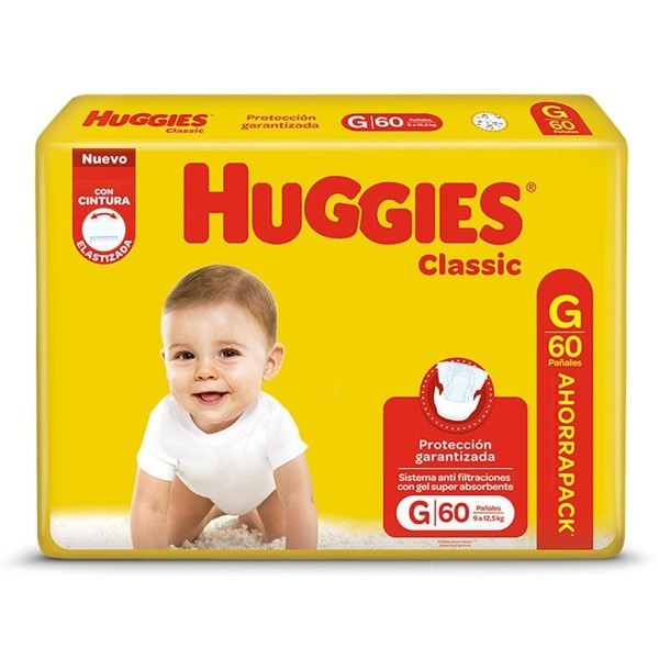 Huggies Pañales Classic g (60 Unidaes) #1