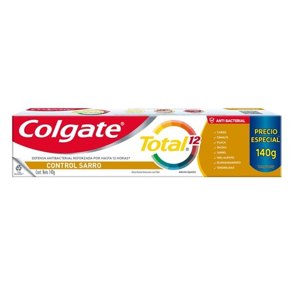 Colgate Pasta Dental Total 12 control Sarro 140 gr alt