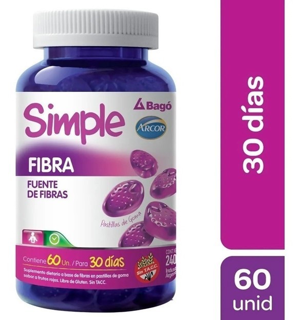 Simple Suplemento Dietario Fibra Pastillas de Goma (60 Unidades) alt