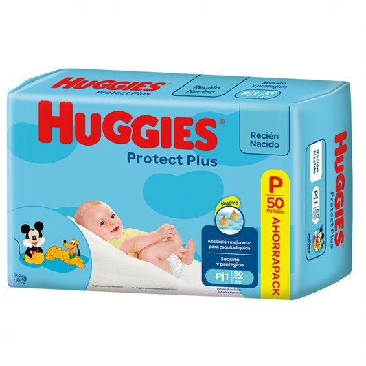 Huggies Pañales Protec Plus Talle m (44 Unidades)