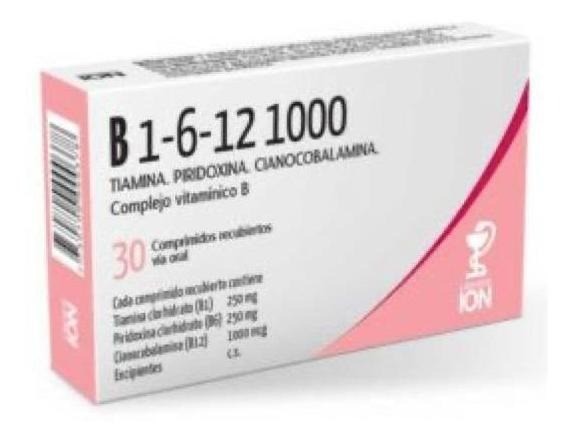 B1-6-12 1000 mg | 30 comprimidos | Tiamina + Piridoxina + Cianocobalamina  #1