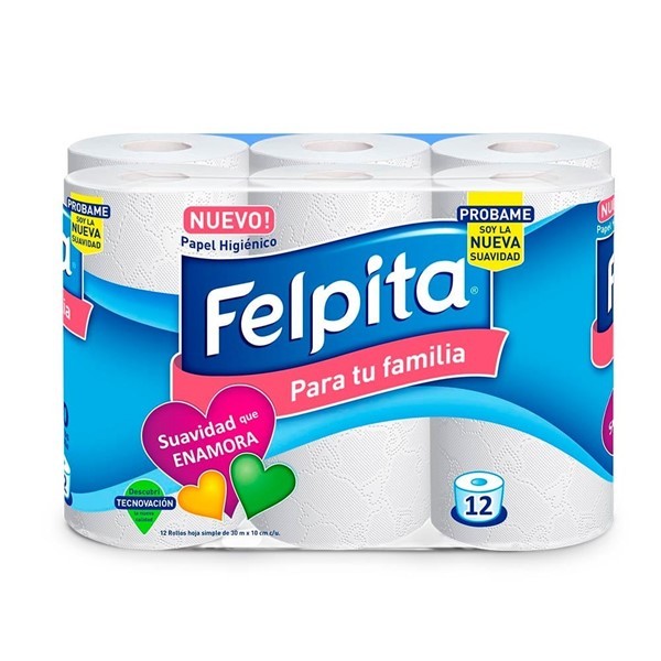 Papel Higienico Felpita Hoja Simple 12x30