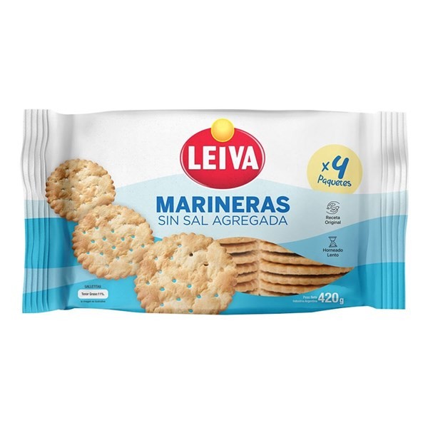 Galletitas Leiva Marineras Sin Sal 420 g 4 U #1