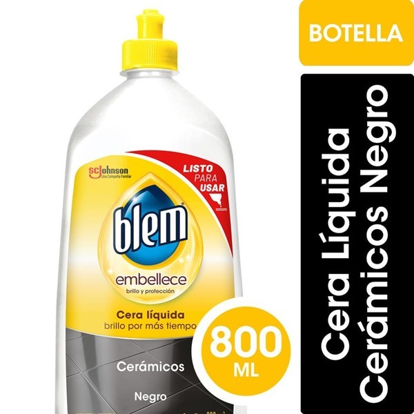 Cera Líquida Pisos Cerámicos Blem Negro Botella 800ml #1