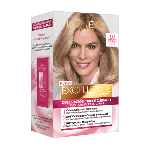 Excellence Kit Coloracion 9.1 Rubio Muy Claro Ceniza