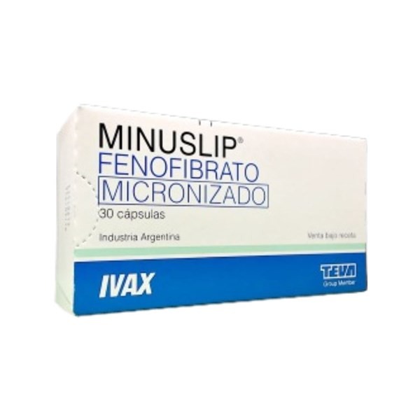 Teva Minuslip 200 Mg Fenofibrato Micronizado x 30 Cáps #1