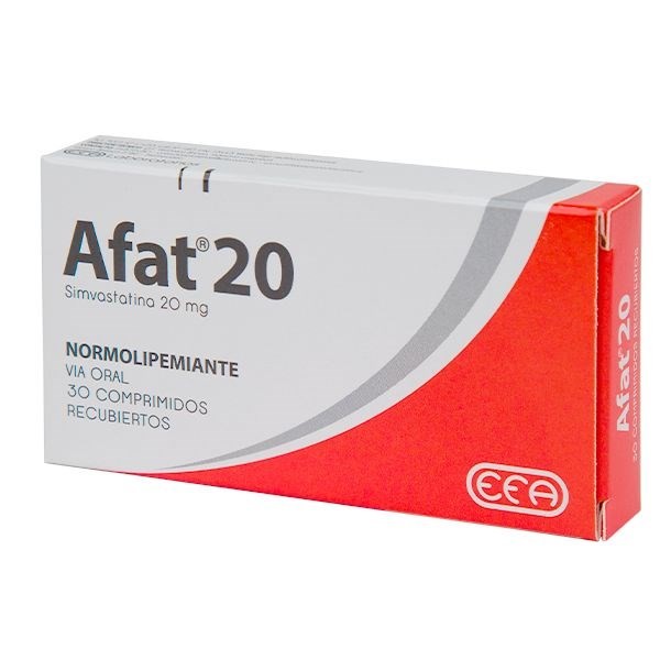 Afat 20 Mg |15 Comprimidos | Simvastatina #1