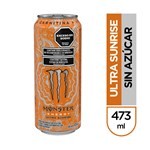 Bebida Energizante Sin Azúcar Monster Sunrise en Lata 473 ml #1