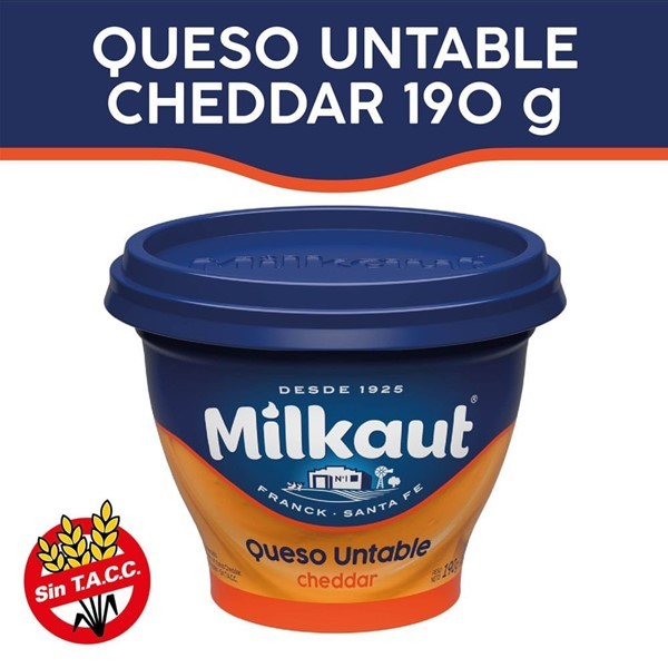 Queso Untable Milkaut Cheddar Pote 190 Gr #1