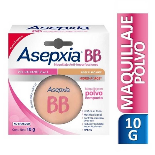 Asepxia Maquillaje en Polvo Tono Beige Claro 10 gr