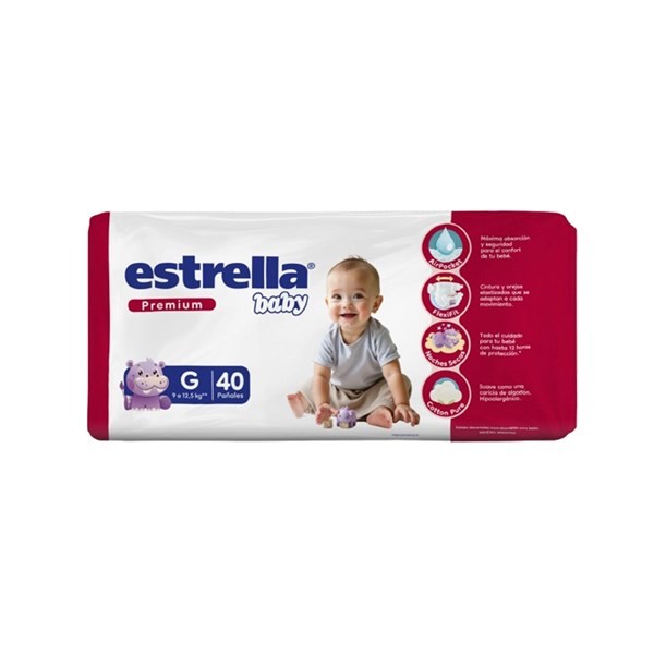 Pañal Estrella Baby Talle g Premium Hiperpack 40 uni #1