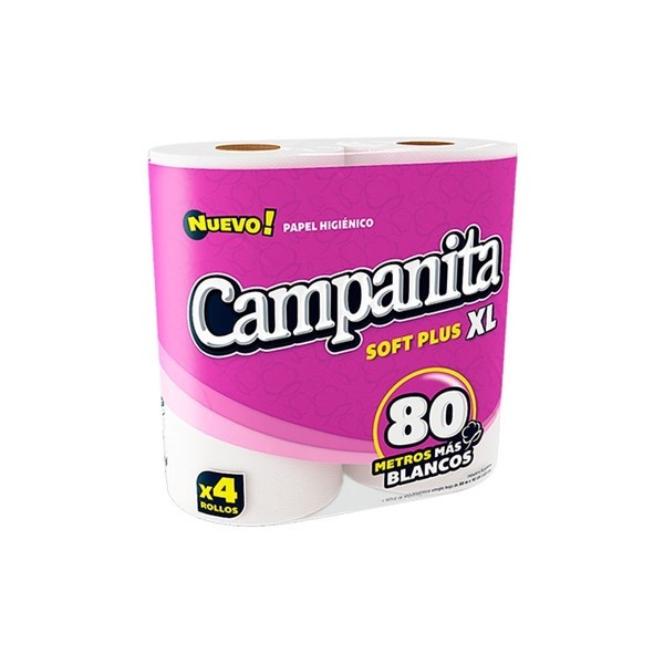 Papel Higienico Campanita Hoja Simple Soft Pack 4 U #1