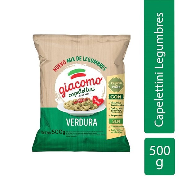 Pasta Lista Giacomo Capelettini Verdura 500 g #1