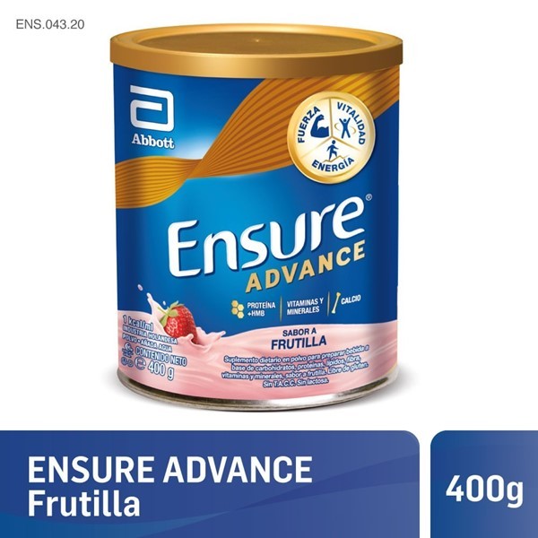 Ensure Suplemento Nutricional Advance Frutilla Lata 400 gr