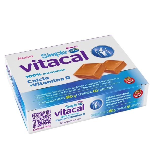 Suplemento Dietario Vitacal Caramelo Masticable Dulce de Leche x 60 un #1