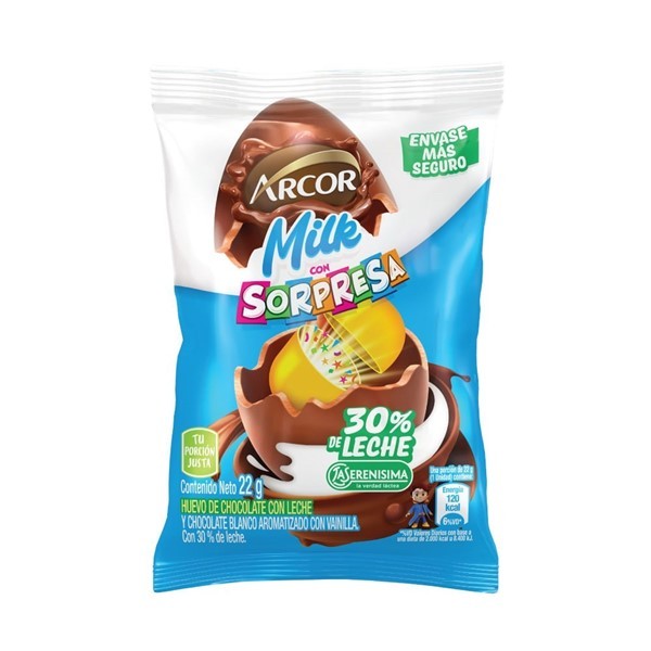 Huevo de Pascuas con Sorpresa |Arcor Milk| x 22 gr #1