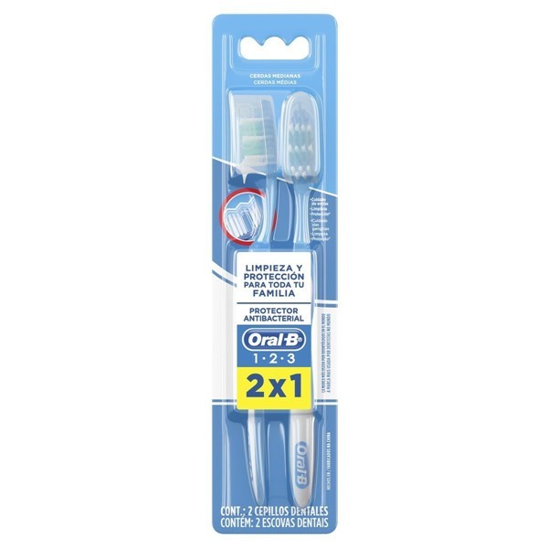 Cepillo Dental 1-2-3 Mediano x 2U alt
