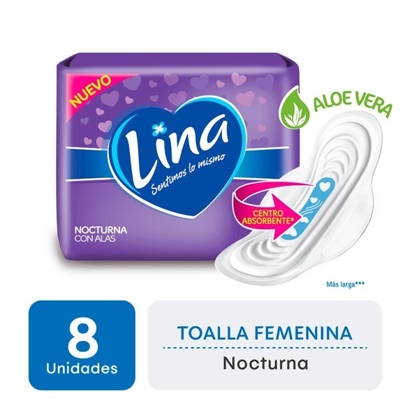 Lina Toalla Nocturna Con Alas (8 Unidades) #1
