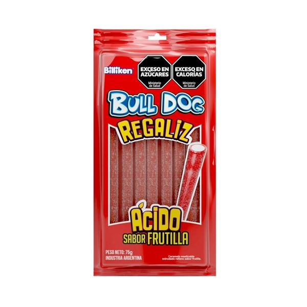Regaliz Frutilla Bull Dog 75 g. #1