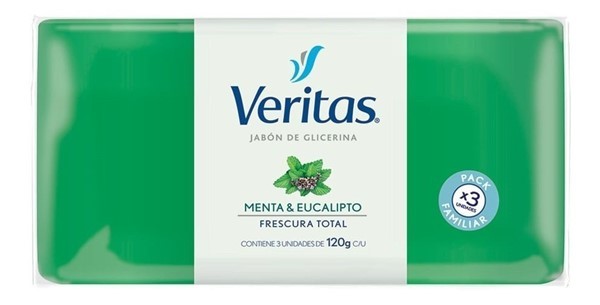 Veritas Jabon Glicerina Menta Y Eucalipto 3 Unidades 120 gr