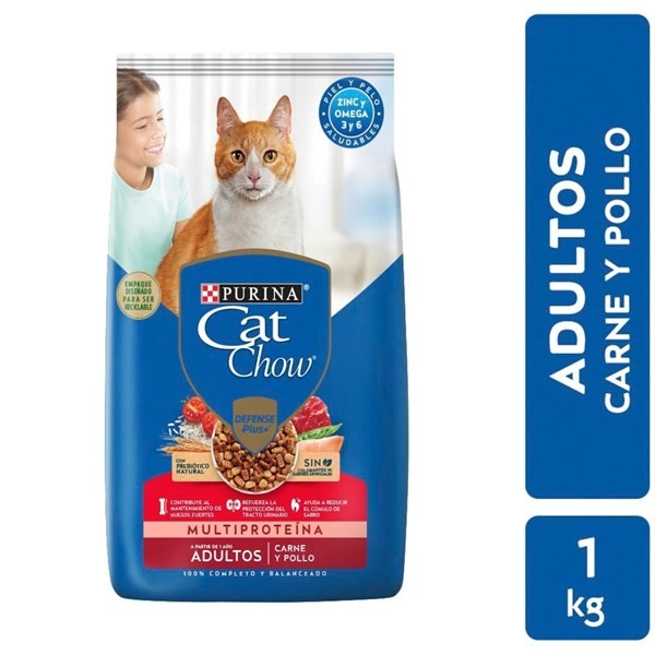 Alimento Gatos Cat Chow Adulto Carne Pollo 1k #1