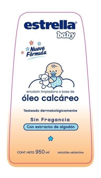 Estrella Baby Oleo Calcáreo Con Extracto de Algodón x 950 ml