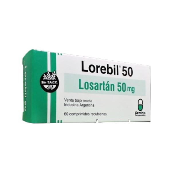 Géminis Farmacéutica Lorebil 50 50 Mg Losartán x 60 Comp Recubiertos #1