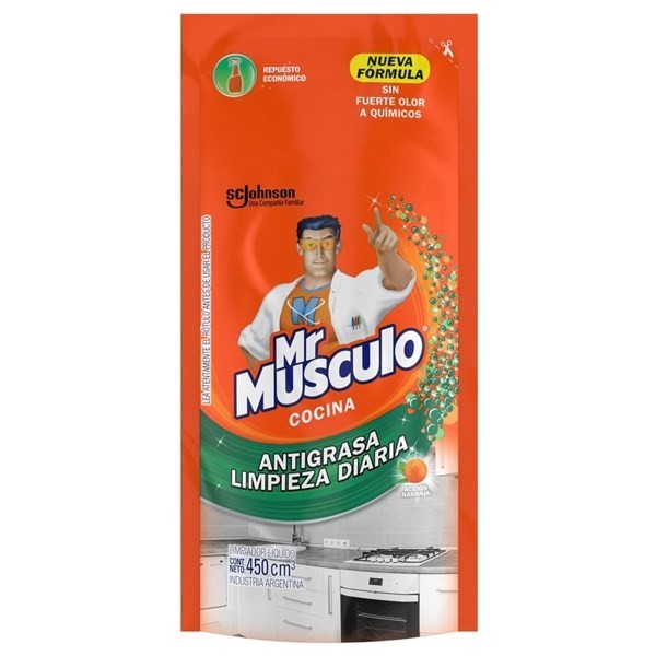 Limpiador de Cocina Mr Musculo Antigrasa Repuesto 450 ml alt