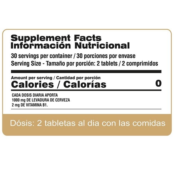 Suplemento Qualivits Levadura De Cerveza  |1000 Mg |  60 Tabletas  alt