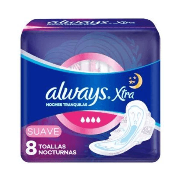 Always Toallitas Femeninas Suaves Noches Tranquilas (8 Unidades) #1
