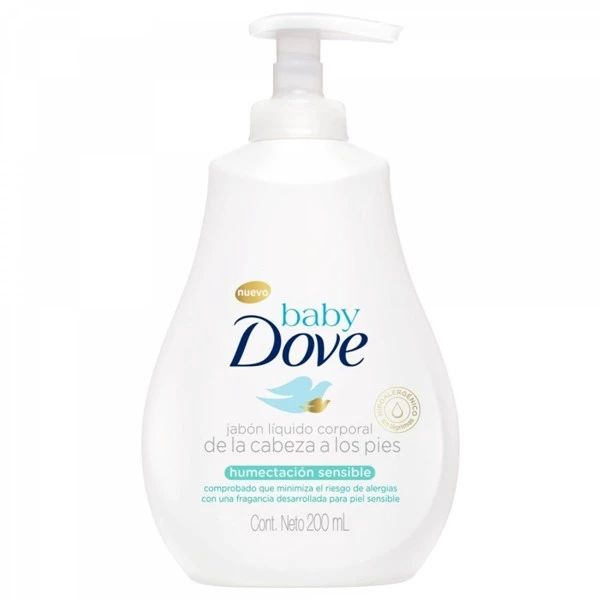 Dove Baby Jabon Liquido Humectación Sensible 200 ml alt