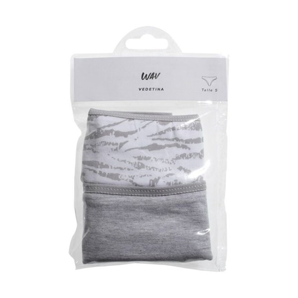 Bombacha Vedetina Wav Gris Y Cebra x 2 un Talle S alt