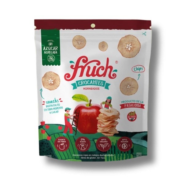 Chips Crocantes de Manzana Roja Fruch Corte Americano Sin Azúcar x 25 g #1