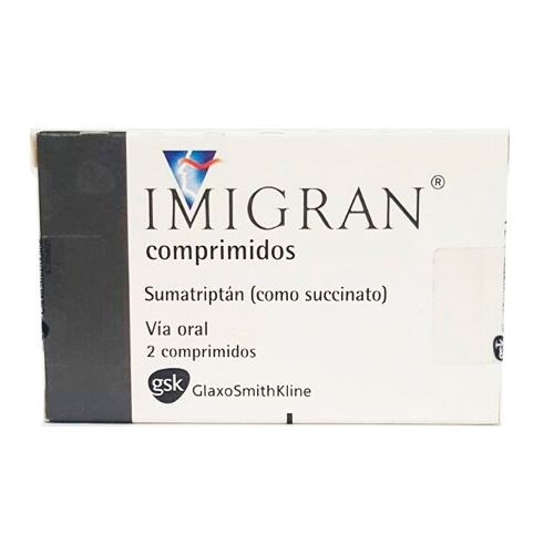 Imigran 100 Mg | 2 Tabletas | Sumatriptán #1