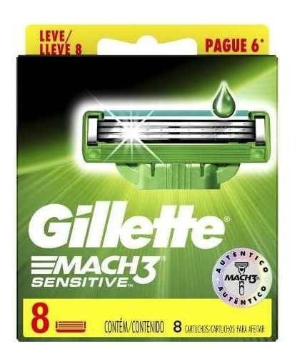 Gillette Cartuchos Para Afeitar 3 mach Sensitive (8 Unidades) #1