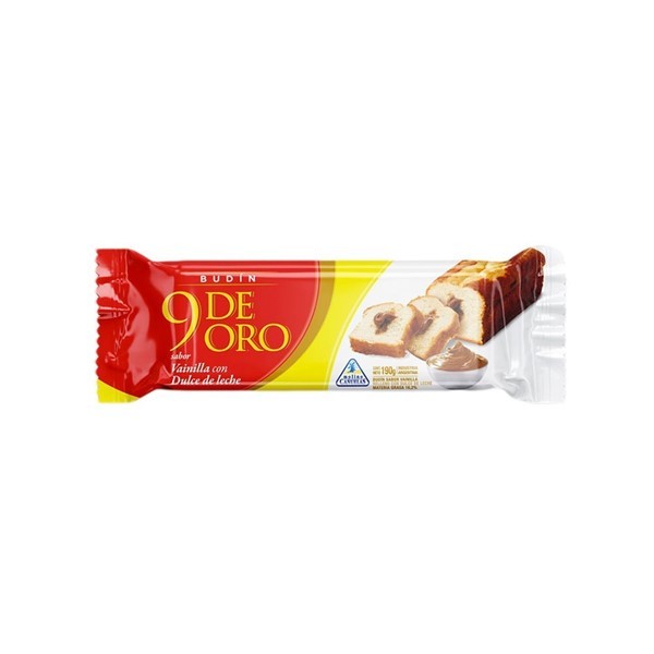 Budin 9 De Oro Vainilla Relleno Ddl 190g