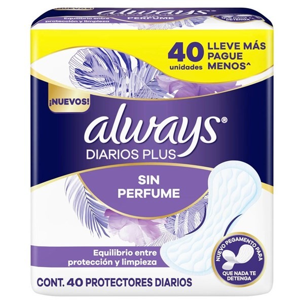 Always Protectores Diarios Sin Perfume (40 Unidades) alt