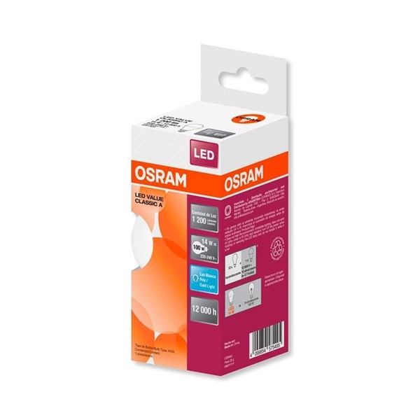 Lámpara Led Bulbo 14W Luz Fría E27 Osram alt