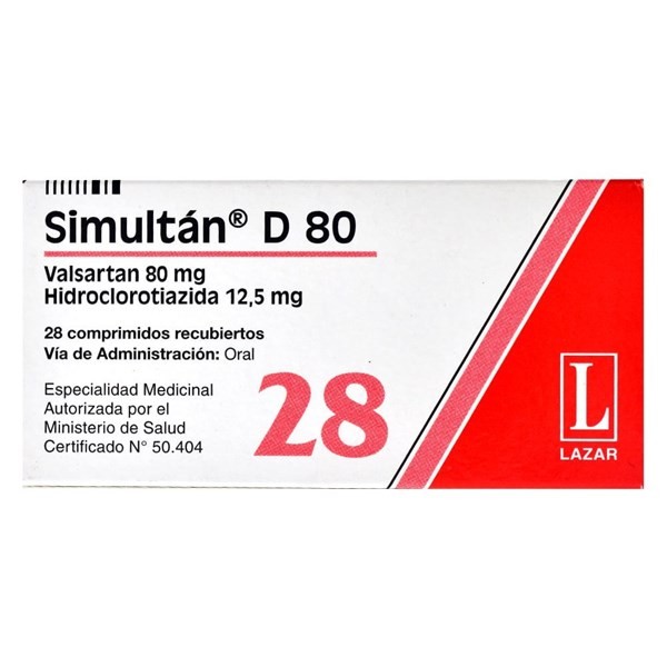 Simultan D 80 mg | 28 comprimidos | valsartán + hidroclorotiazida #1