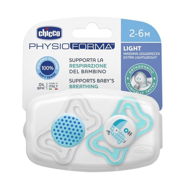 Chicco Chupete Physio Light Boy 2 a 6 meses 2 Unidades alt