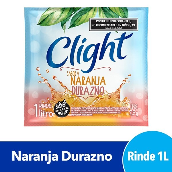 Jugo En Polvo  Clight Naranja Durazno 75 ,g