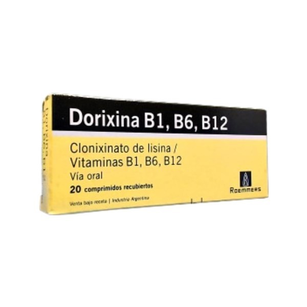 Roemmers Dorixina B1 B6 B12 Clonixinato Lisina + Vit B + Asoc x 20 Comp Recubiertos #1