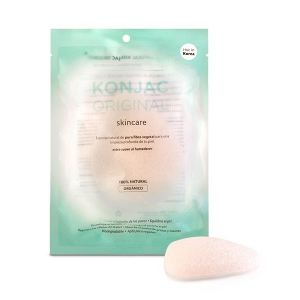 Konjac Esponja Facial Gota 100% Blanca