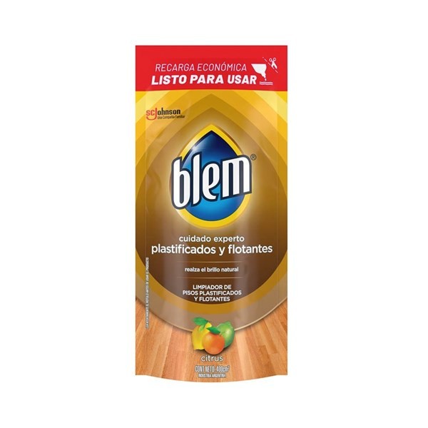 Blem Limpiador Revitalizante Pisos Plastificados Y Flotantes Almendra 400 ml