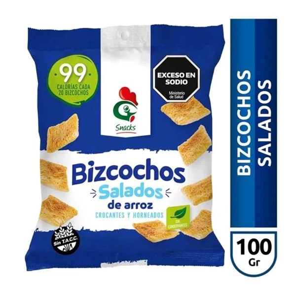 Bizcochos De Arroz Gallo Snacks Salados X 100 Gr #1