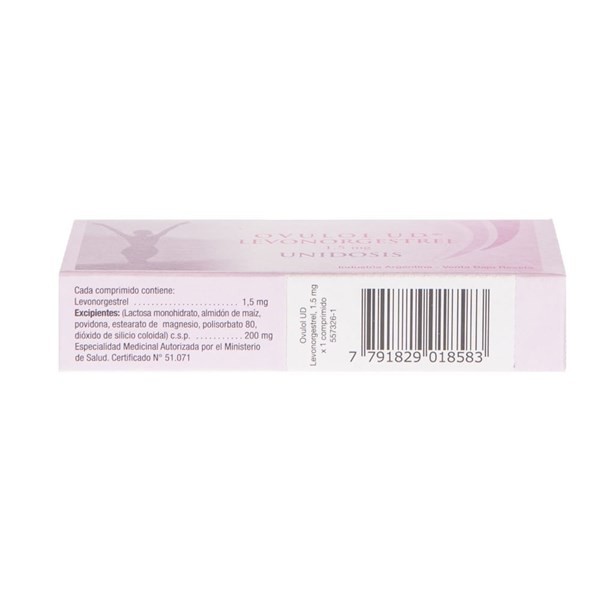 Aspen Pharma Ovulol Ud Levonorgestrel 1.5 Mg x 1 Comp alt