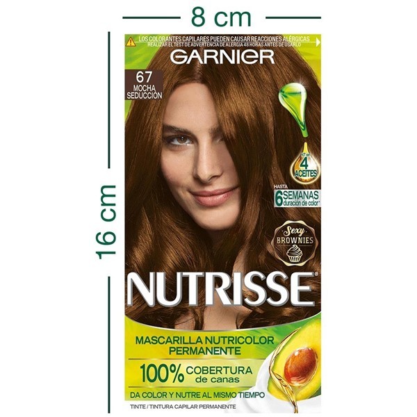 Kit Completo de Coloración Permanente Nutrisse Clásico Tono 67 Chocolate 45g alt
